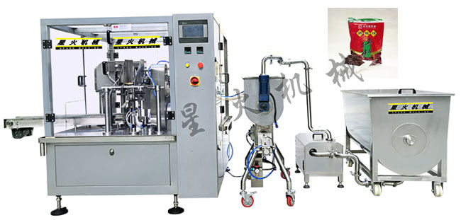 袋裝調(diào)味醬包裝生產(chǎn)線,給袋式調(diào)味醬包裝機(jī)